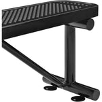 Global Industrial 4' Outdoor Steel Flat Bench Perforated Metal Black (GLB - 695742BK) - SchoolOutlet