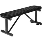 Global Industrial 4' Outdoor Steel Flat Bench Perforated Metal Black (GLB - 695742BK) - SchoolOutlet
