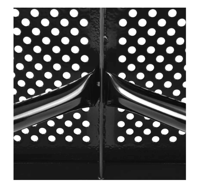 Global Industrial 4' Outdoor Steel Flat Bench Perforated Metal Black (GLB - 695742BK) - SchoolOutlet