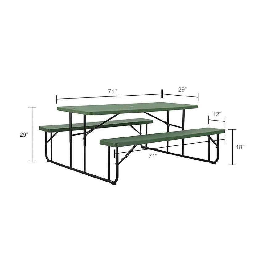 Global Industrial 6' Folding Plastic Picnic Table (GLB - 695769) - SchoolOutlet
