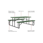 Global Industrial 6' Folding Plastic Picnic Table (GLB - 695769) - SchoolOutlet