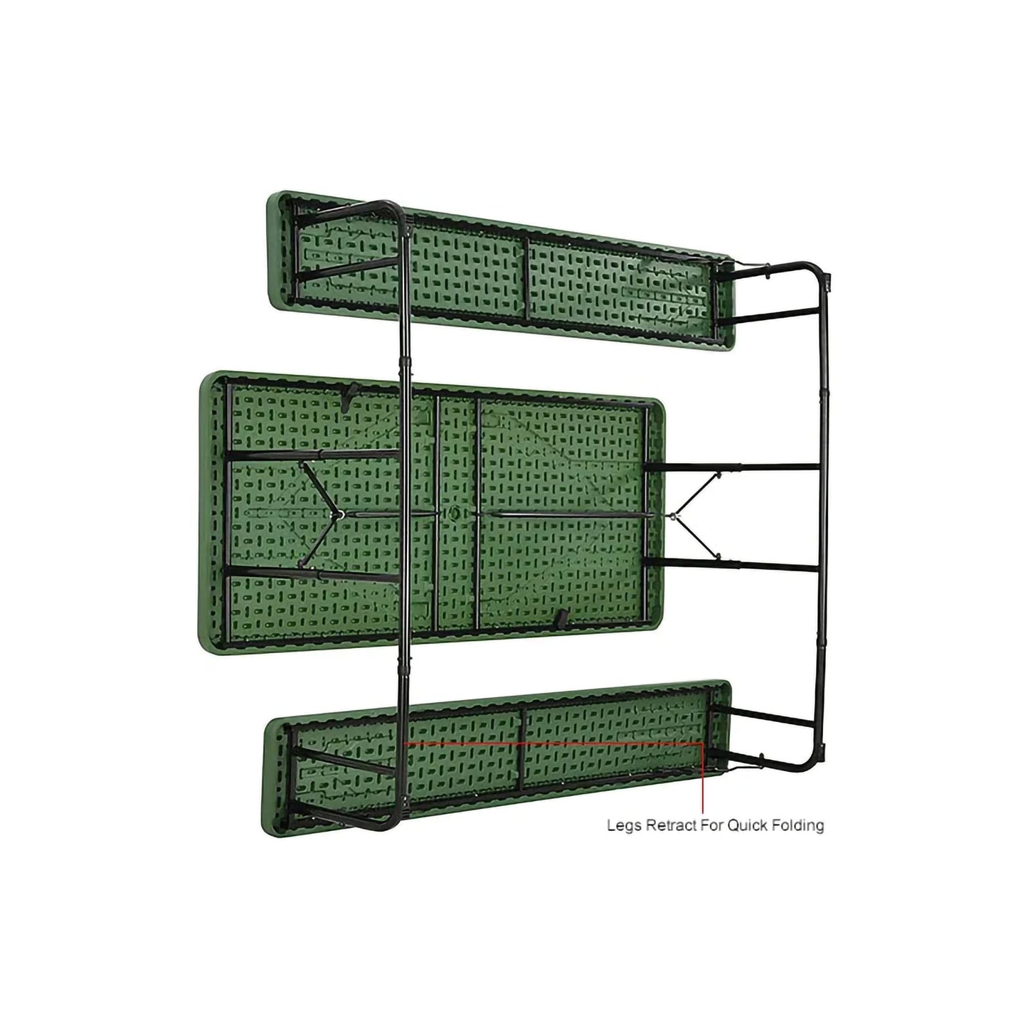 Global Industrial 6' Folding Plastic Picnic Table (GLB - 695769) - SchoolOutlet