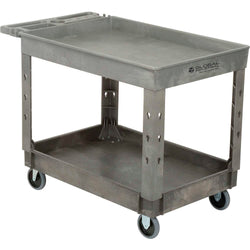 Global Industrial Tray Top Utility Cart w/2 Shelves, 44"L x 25-1/2"W x 32-1/2"H, Gray (GLB-800297)