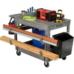 Global Industrial Tray Top Utility Cart w/2 Shelves, 44
