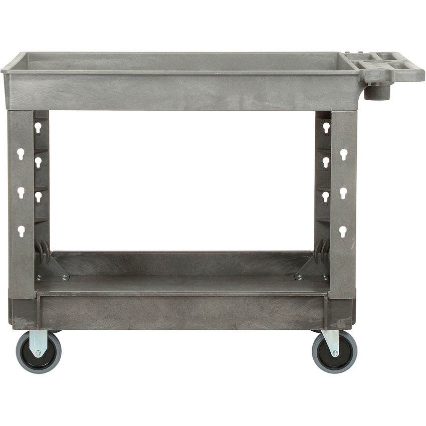 Global Industrial Tray Top Utility Cart w/2 Shelves, 44"L x 25 - 1/2"W x 32 - 1/2"H, Gray (GLB - 800297) - SchoolOutlet
