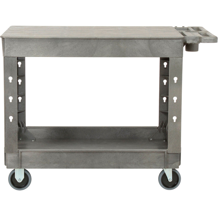 Global Industrial Flat Top Utility Cart w/2 Shelves, 44"L x 25 - 1/2"W x 32 - 1/2"H, Gray (GLB - 800298) - SchoolOutlet
