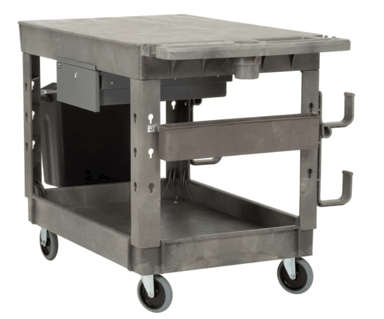 Global Industrial Flat Top Utility Cart w/2 Shelves, 44"L x 25 - 1/2"W x 32 - 1/2"H, Gray (GLB - 800298) - SchoolOutlet