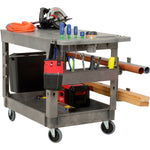 Global Industrial Flat Top Utility Cart w/2 Shelves, 44