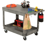 Global Industrial Flat Top Utility Cart w/2 Shelves, 44
