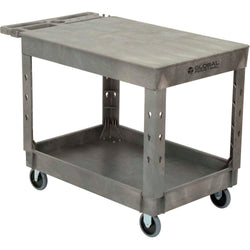 Global Industrial Flat Top Utility Cart w/2 Shelves, 44"L x 25-1/2"W x 32-1/2"H, Gray (GLB-800298)