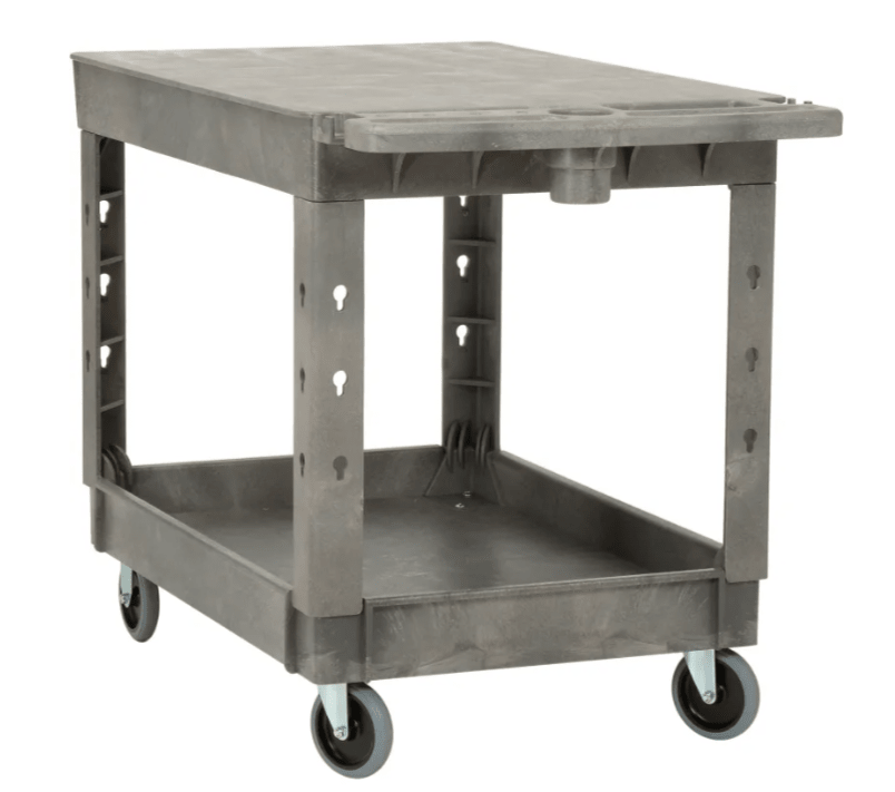 Global Industrial Flat Top Utility Cart w/2 Shelves, 44"L x 25 - 1/2"W x 32 - 1/2"H, Gray (GLB - 800298) - SchoolOutlet
