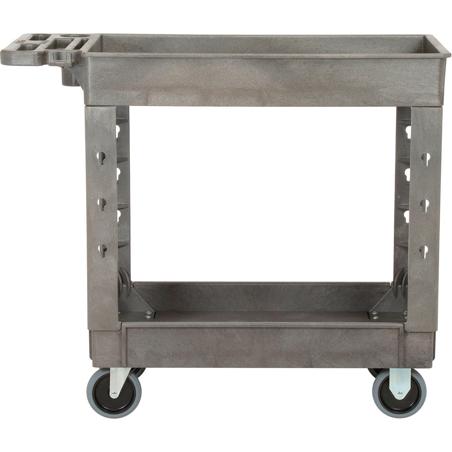 Global Industrial Utility Cart w/2 Shelves, 500 lb. Capacity, 38"L x 17 - 1/2"W x 32 - 1/2"H, Gray (GLB - 800299) - SchoolOutlet