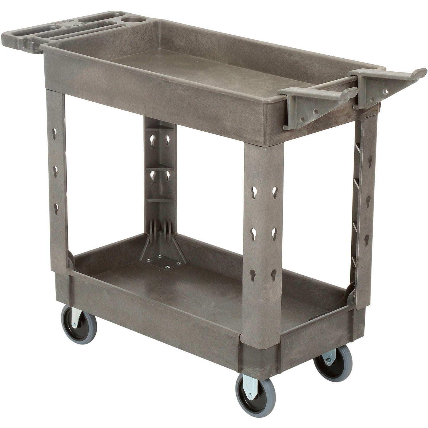 Global Industrial Utility Cart w/2 Shelves, 500 lb. Capacity, 38"L x 17 - 1/2"W x 32 - 1/2"H, Gray (GLB - 800299) - SchoolOutlet