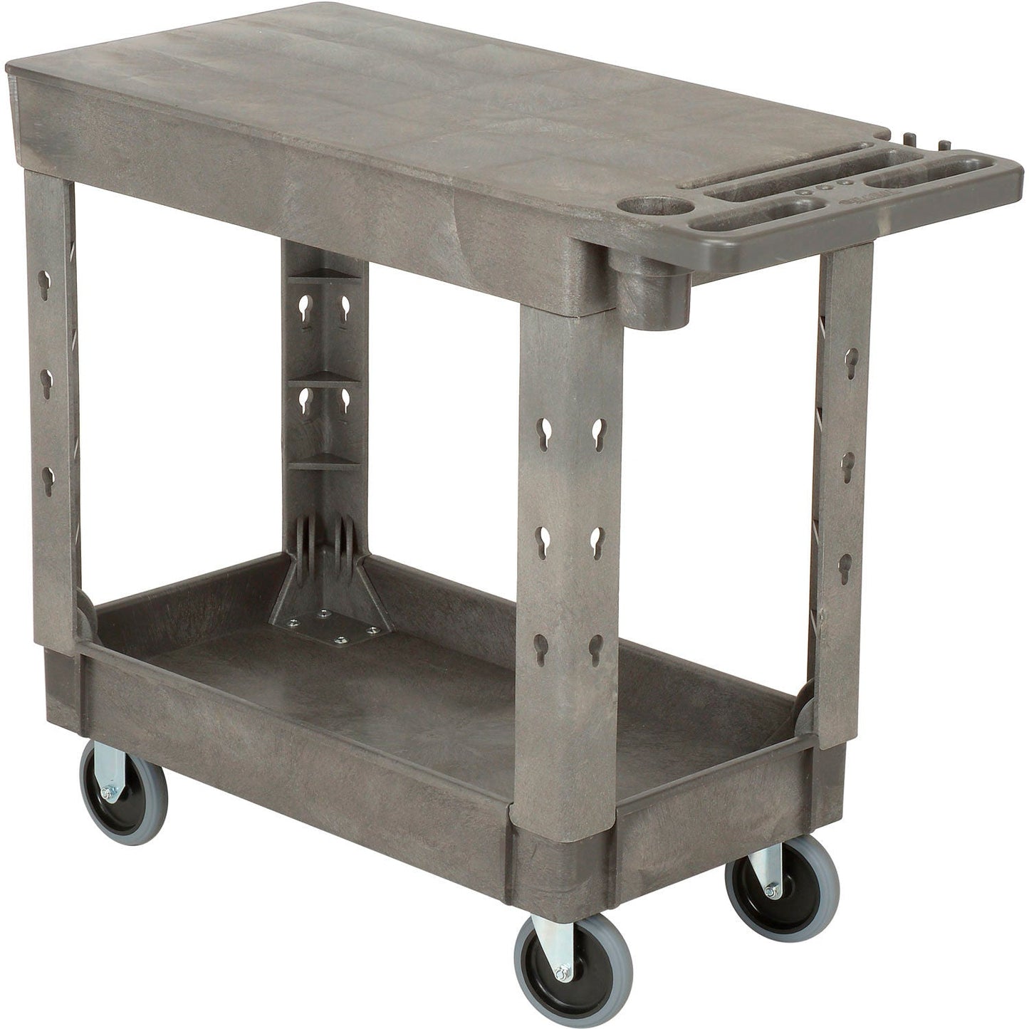 Global Industrial Flat Top Utility Cart w/2 Shelves, 38"L x 17 - 1/2"W x 32 - 1/2"H, Gray (GLB - 800300) - SchoolOutlet
