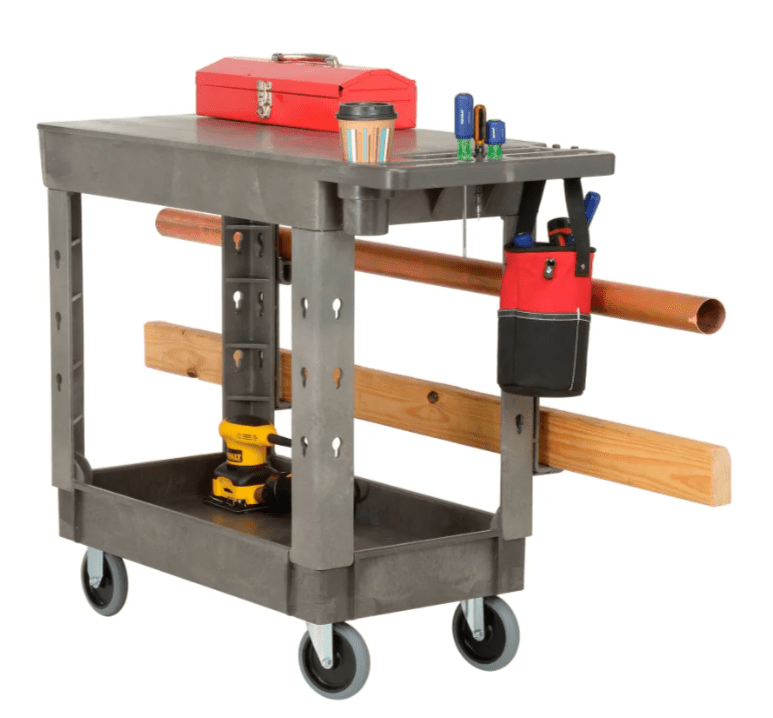 Global Industrial Flat Top Utility Cart w/2 Shelves, 38"L x 17 - 1/2"W x 32 - 1/2"H, Gray (GLB - 800300) - SchoolOutlet