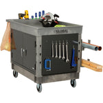 Global Industrial Utility Cart w/2 Tray Shelves & 5