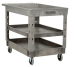 Global Industrial Tray Top Utility Cart w/3 Shelves, 44