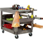 Global Industrial Tray Top Utility Cart w/3 Shelves, 44