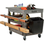 Global Industrial Tray Top Utility Cart w/3 Shelves, 44
