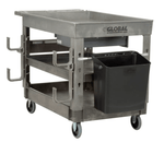 Global Industrial Tray Top Utility Cart w/3 Shelves, 44