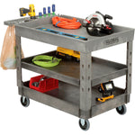 Global Industrial Tray Top Utility Cart w/3 Shelves, 44