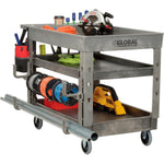 Global Industrial Tray Top Utility Cart w/3 Shelves, 44