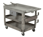 Global Industrial Tray Top Utility Cart w/3 Shelves, 44