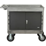 Global Industrial Utility Cart w/2 Tray Shelves & 8
