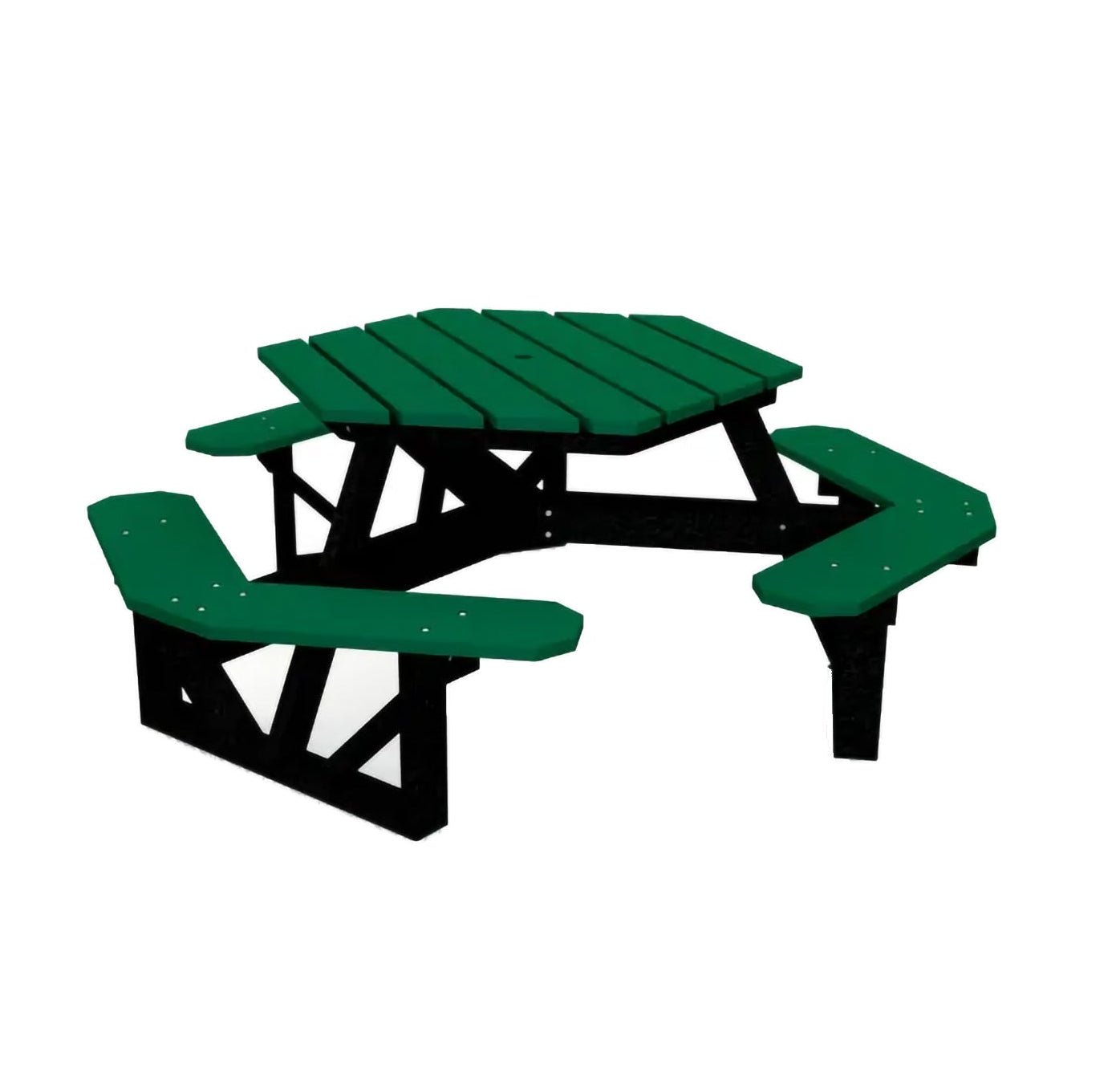 Global Industrial 6' Hexagon Picnic Table, Recycled Plastic (GLB - B2640XX) - SchoolOutlet
