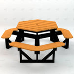 Global Industrial 6' Hexagon Picnic Table, Recycled Plastic (GLB - B2640XX) - SchoolOutlet
