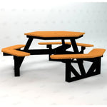 Global Industrial 6' Hexagon Picnic Table, Recycled Plastic (GLB - B2640XX) - SchoolOutlet