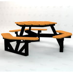 Global Industrial 6' Hexagon Picnic Table, Recycled Plastic (GLB - B2640XX) - SchoolOutlet