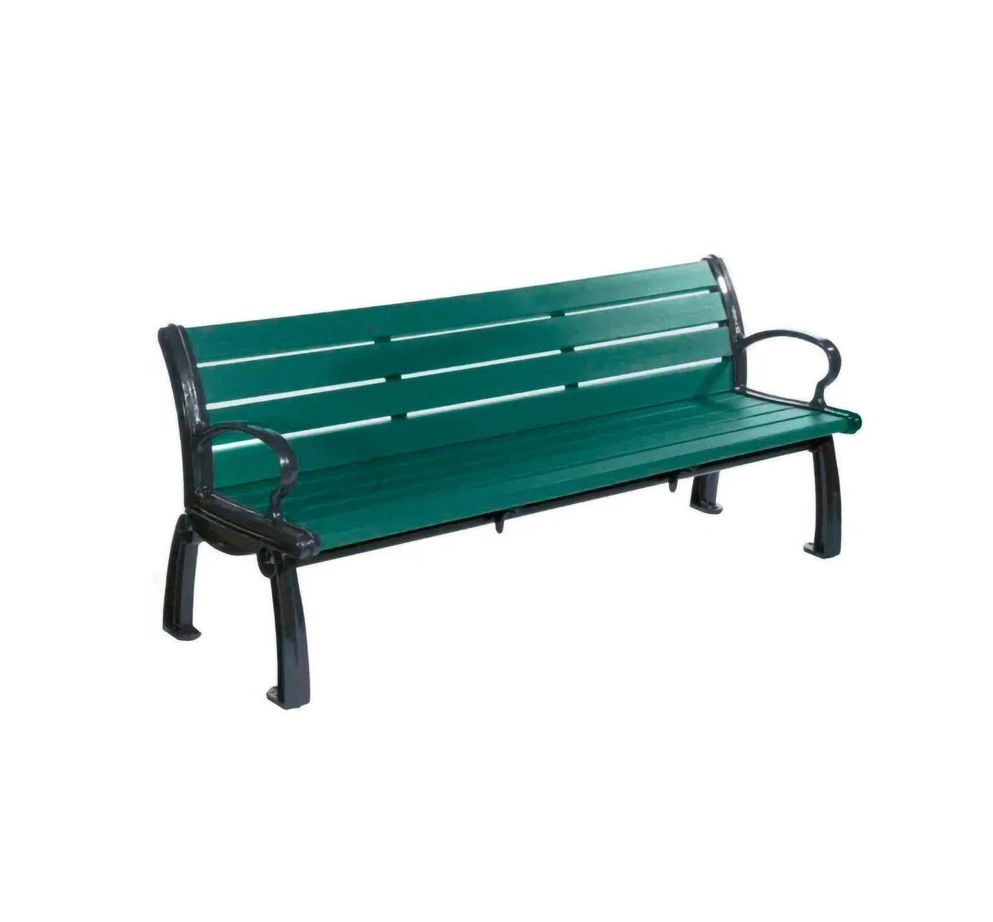 Global Industrial Heritage 6' Recycled Plastic Bench with Black Frame (GLB - B264XXX) - SchoolOutlet