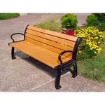 Global Industrial Heritage 6' Recycled Plastic Bench with Black Frame (GLB - B264XXX) - SchoolOutlet