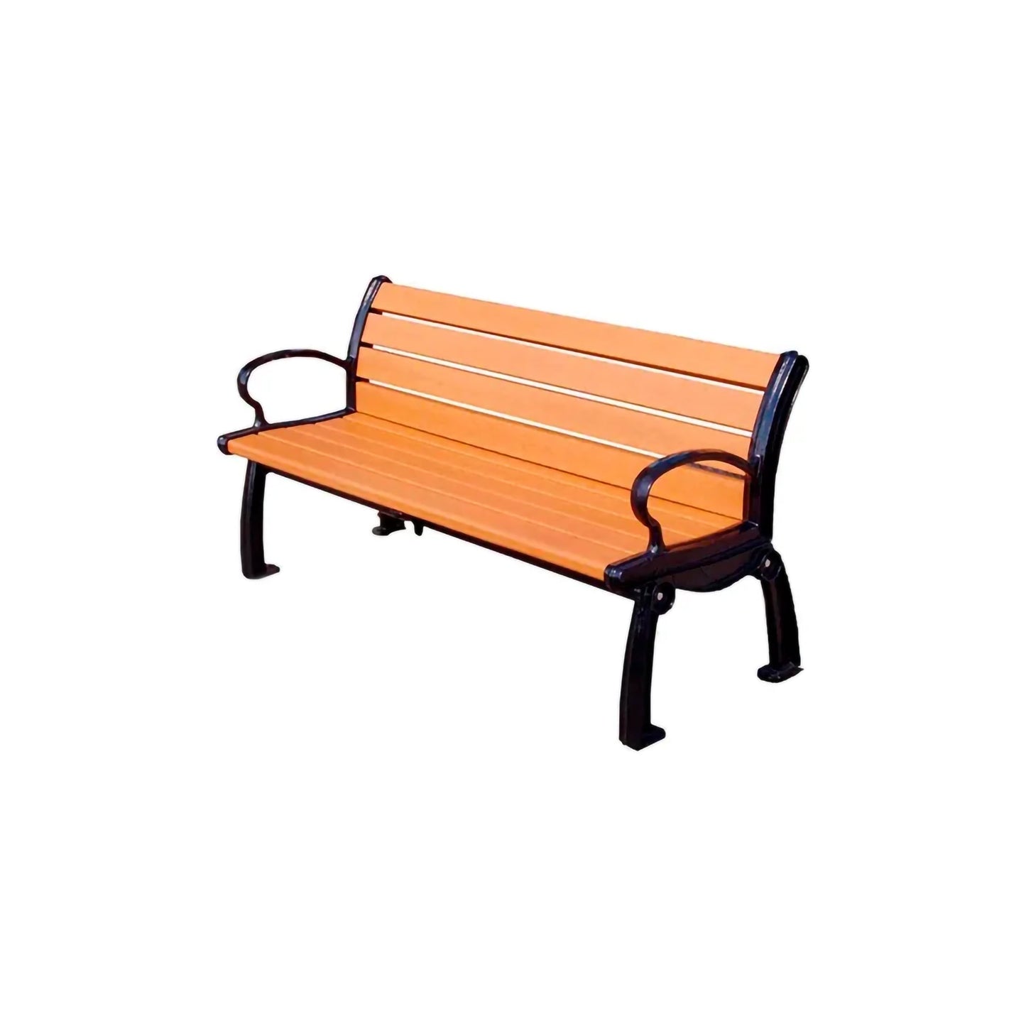 Global Industrial Heritage 6' Recycled Plastic Bench with Black Frame (GLB - B264XXX) - SchoolOutlet
