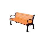 Global Industrial Heritage 6' Recycled Plastic Bench with Black Frame (GLB - B264XXX) - SchoolOutlet