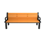 Global Industrial Heritage 6' Recycled Plastic Bench with Black Frame (GLB - B264XXX) - SchoolOutlet