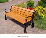 Global Industrial Heritage 6' Recycled Plastic Bench with Black Frame (GLB - B264XXX) - SchoolOutlet