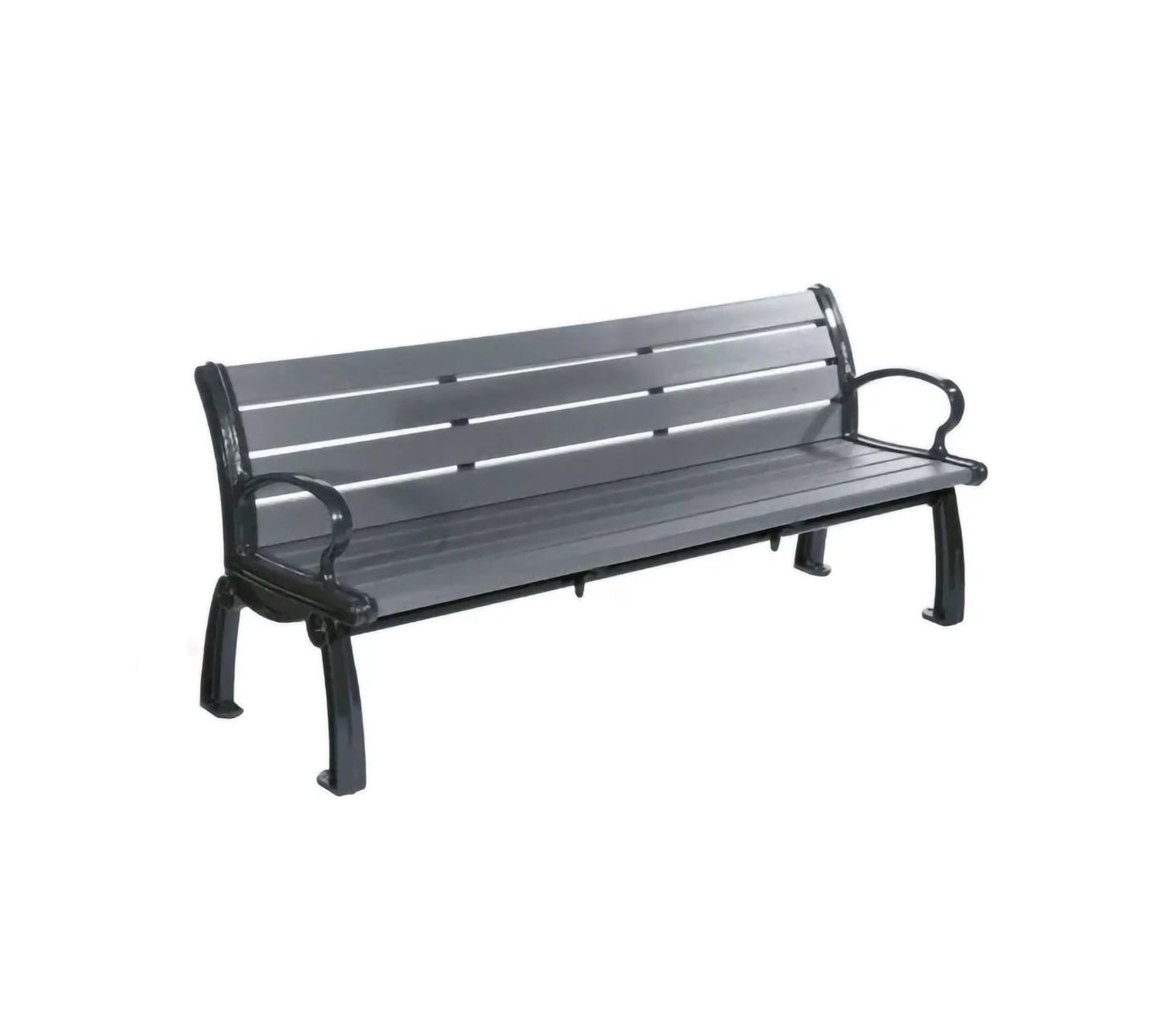 Global Industrial Heritage 6' Recycled Plastic Bench with Black Frame (GLB - B264XXX) - SchoolOutlet