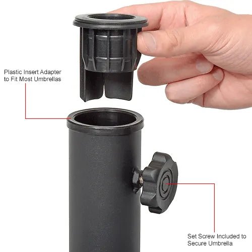 Global Industrial Concrete Umbrella Base Square 20"W x 20"D - Black (GLB-WB695475) - SchoolOutlet