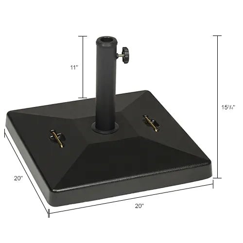 Global Industrial Concrete Umbrella Base Square 20"W x 20"D - Black (GLB-WB695475) - SchoolOutlet