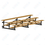 Jaypro Sports Bleacher - 3 Row - Tip & Roll, Single Foot Plank, Powder Coated - 15' L (BLCH-3TRGPC)
