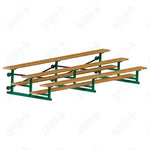 Jaypro Sports Bleacher - 3 Row - Tip & Roll, Single Foot Plank, Powder Coated - 15' L (BLCH-3TRGPC)