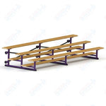 Jaypro Sports Bleacher - 3 Row - Tip & Roll, Single Foot Plank, Powder Coated - 15' L (BLCH-3TRGPC)