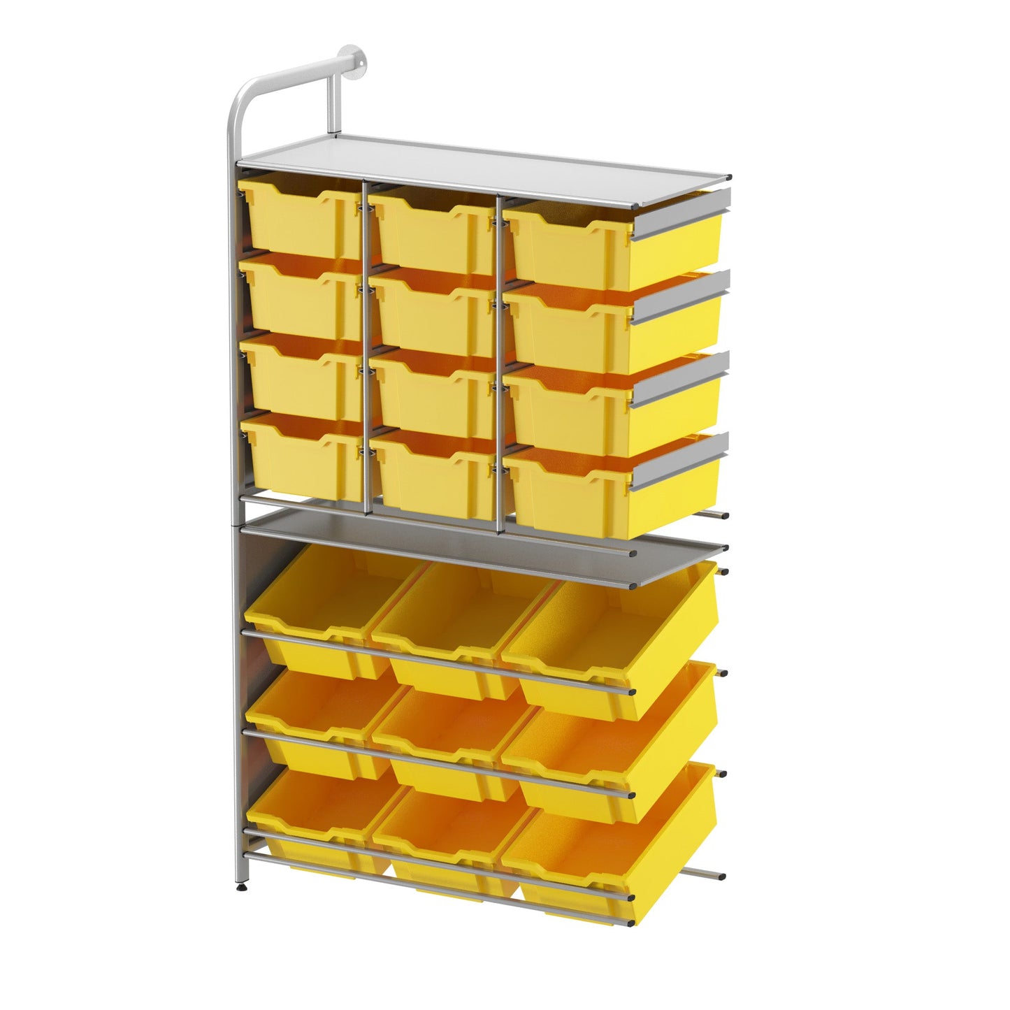 Gratnells Callero Custom Tall Pick - Store Adder Unit 9 Tilting Deep and 12 Deep Trays (GRA - CADD010744) - SchoolOutlet