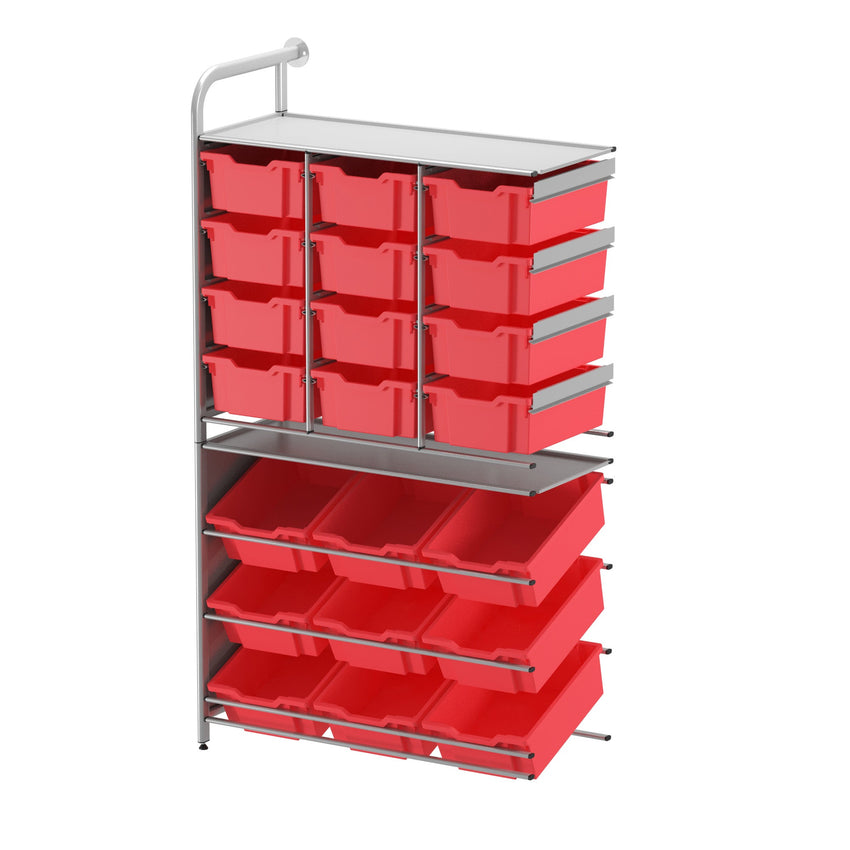 Gratnells Callero Custom Tall Pick - Store Adder Unit 9 Tilting Deep and 12 Deep Trays (GRA - CADD010744) - SchoolOutlet