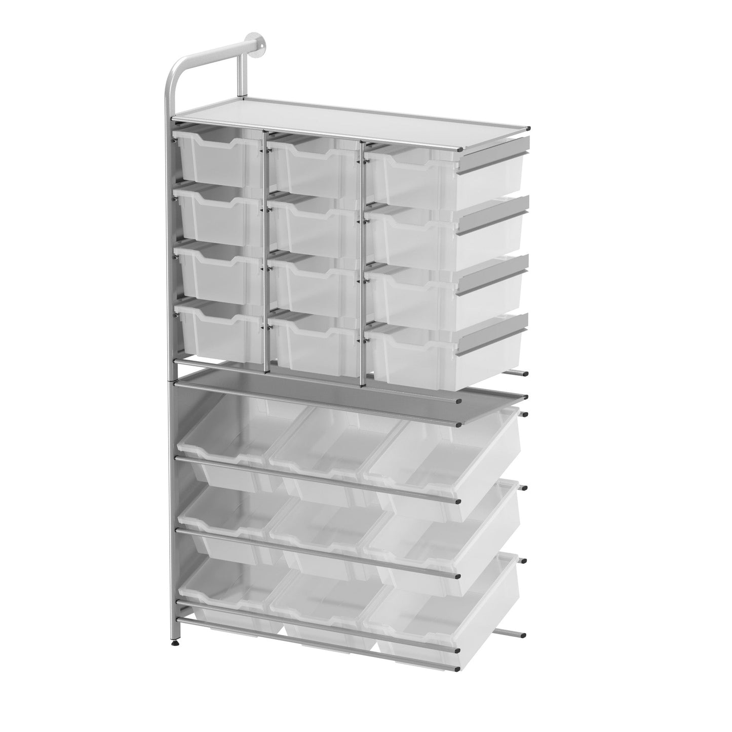 Gratnells Callero Custom Tall Pick - Store Adder Unit 9 Tilting Deep and 12 Deep Trays (GRA - CADD010744) - SchoolOutlet