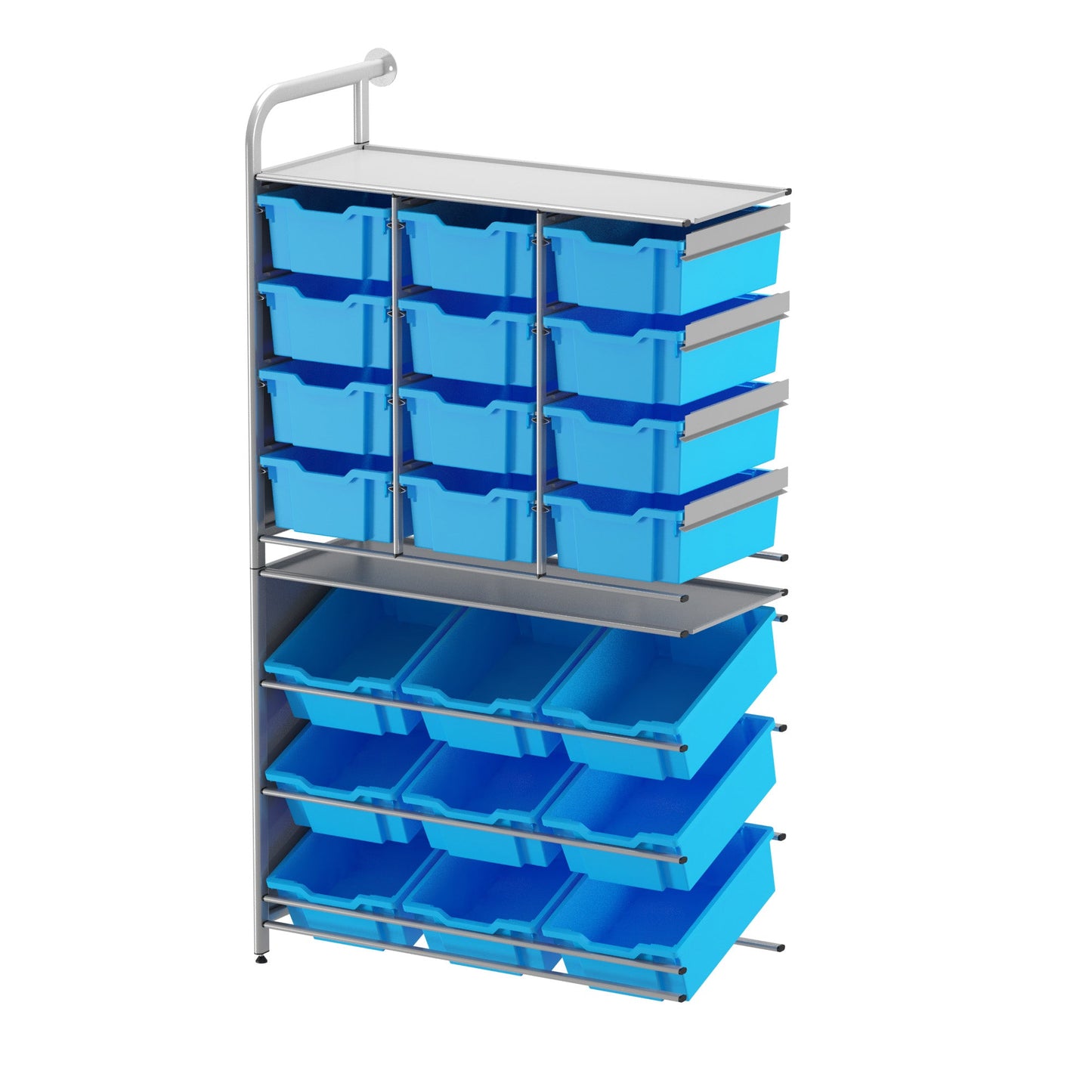 Gratnells Callero Custom Tall Pick - Store Adder Unit 9 Tilting Deep and 12 Deep Trays (GRA - CADD010744) - SchoolOutlet
