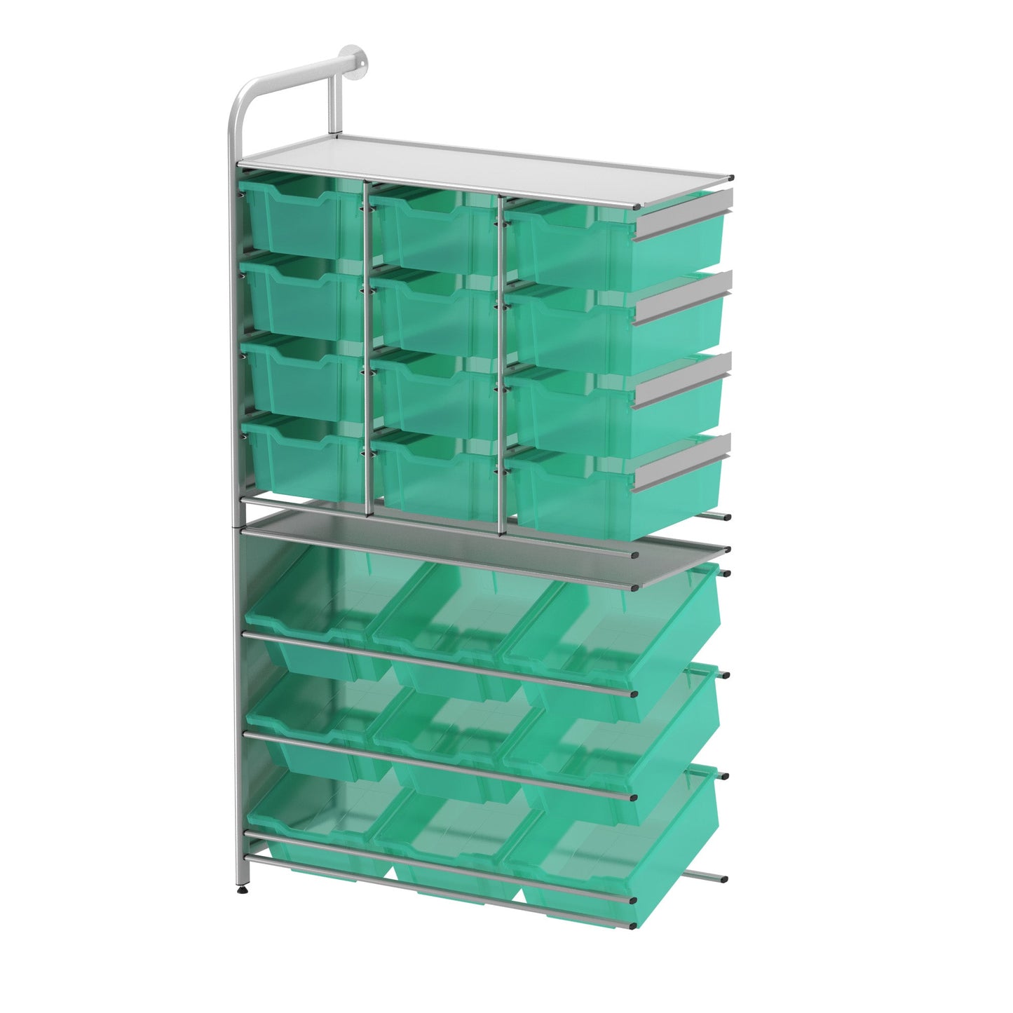 Gratnells Callero Custom Tall Pick - Store Adder Unit 9 Tilting Deep and 12 Deep Trays (GRA - CADD010744) - SchoolOutlet