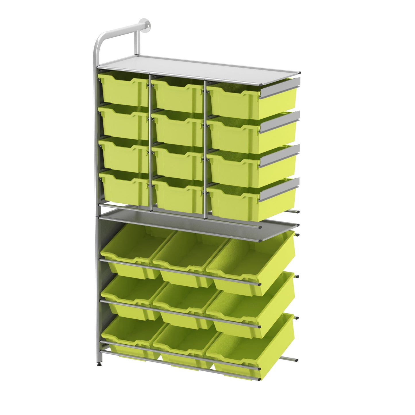 Gratnells Callero Custom Tall Pick - Store Adder Unit 9 Tilting Deep and 12 Deep Trays (GRA - CADD010744) - SchoolOutlet
